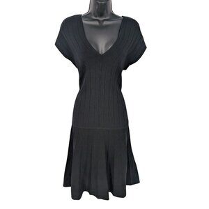 Vintage Studio M Sweater Dress Size L Ribbed Knit Drop Waist Y2K Office Capsule